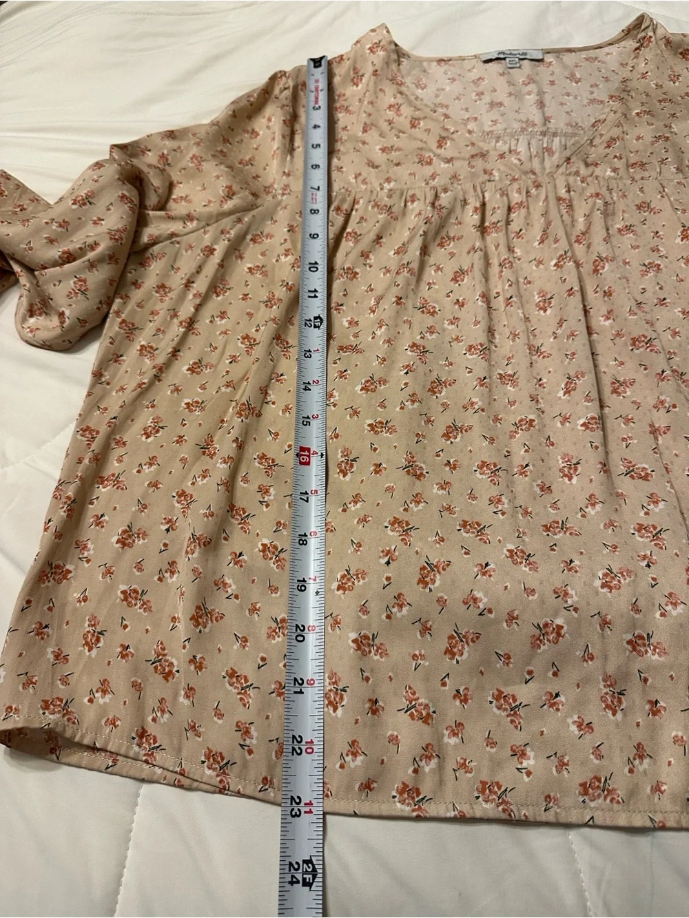 Madewell Women's Floral V-Neck Long-Sleeve Blouse - Size XXL